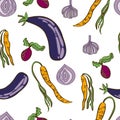 vector seamless vegetable pattern multicolored