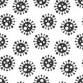 Vector seamless virus pattern. Cartoon black and white cell design. Artistic endless bacteria background