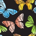 Vector Seamless Watercolor Butterfly Pattern Royalty Free Stock Photo