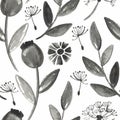 Vector Seamless Watercolor Floral Pattern