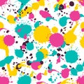 Vector seamless watercolor pattern, colorful splashes Royalty Free Stock Photo