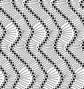 Vector seamless wave background of doodle drawn lines