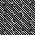 Vector seamless wavy curve pattern black and white. abstract background wallpaper. vector illustration. Royalty Free Stock Photo