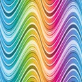 Vector seamless wavy rainbow striped gradient pattern with colorful waves Royalty Free Stock Photo