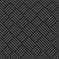 Vector seamless weave geometric pattern - dark gray striped texture. Endless fabric background. Royalty Free Stock Photo