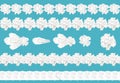 Vector seamless whipped cream borders for cake