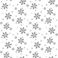 Vector Seamless Winter Pattern Background of Snowflakes