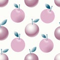 Vector seamlesss pattern with apples and leaves. Modern fruit il