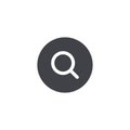 Vector search icon isolated. Magnifier shape. Loupe symbol. Zoom sign. Element for design search, app, chat, messenger or website