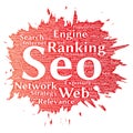 Vector search results engine optimization top rank, seo Royalty Free Stock Photo