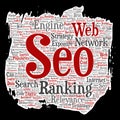 Vector search results engine optimization top rank, seo Royalty Free Stock Photo