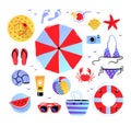 Vector seaside top view illustrations set Royalty Free Stock Photo