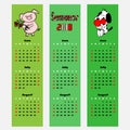 Vector season calendar summer color bookmark