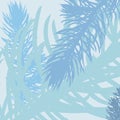 Vector seaweed pattern. Summer mood. Blue, green.