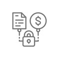 Vector secured loan, loan agreement line icon.