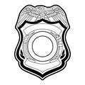 vector of Security Police badge, sheriff badge Royalty Free Stock Photo