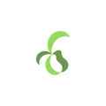 vector seed bean germination icon logo design