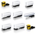 Vector semi-trailers icons set Royalty Free Stock Photo