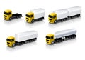 Vector semi-trucks icons set Royalty Free Stock Photo