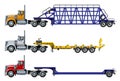 Vector semi trucks set isolated on white Royalty Free Stock Photo