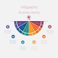 Vector semicircle template infographics startup business concept