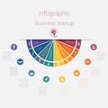 Vector semicircle template infographics startup business concept