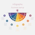 Vector semicircle template infographics startup business concept