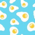 Vector semless pattern image fried egg. Omelet. Image of protei