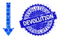 Vector Send Down Composition of Small Circles and Distress Devolution Seal Royalty Free Stock Photo
