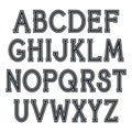 Vector serif font with contour