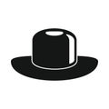 Vector serious hat black simple icon isolated on white