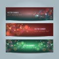 Vector set of abstract bokeh banners