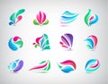 Vector set of abstract colorful spa logos, icons Royalty Free Stock Photo