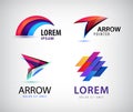 Vector set of abstract 3d colorful logos.