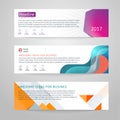 Vector set of abstract design templates horizontal banner