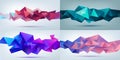 Vector set of abstract geometric 3d facet shapes isolated, crystal, origami style. Use for banners, web, brochure, ad Royalty Free Stock Photo
