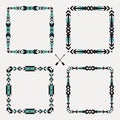 Vector set with abstract geometric ethnic frames