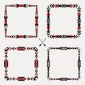 Vector set with abstract geometric ethnic frames