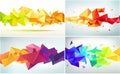 Vector set of abstract geometric facet shapes. Use for banners, web, brochure, ad, poster, etc. Low poly modern style