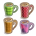 Vector set abstract icons tea Cup