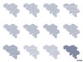 Vector set of abstract maps of Belgium in different styles.