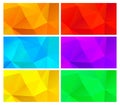 Vector set of abstract polygonal backgrounds yellow orange blue Royalty Free Stock Photo