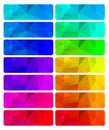 Vector set of abstract polygonal gradient backgrounds of different colors that can be used in web design banners or buttons Royalty Free Stock Photo