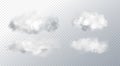 Vector set Abstract realistic fog cloud design element Royalty Free Stock Photo