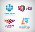 Vector set of abstract shapes, logos, icons isolated.