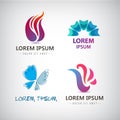 Vector set of abstract shapes, logos, icons isolated. Royalty Free Stock Photo
