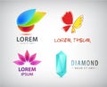 Vector set of abstract shapes, logos, icons isolated. Royalty Free Stock Photo