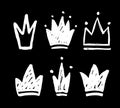 Vector set of abstract silhouettes of crowns