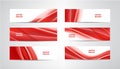 Vector set of abstract silk wavy headers, red banners. Use for web site, ad, brochure, flyer.