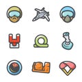 Vector Set of Aircraft flight Recorder Icons.